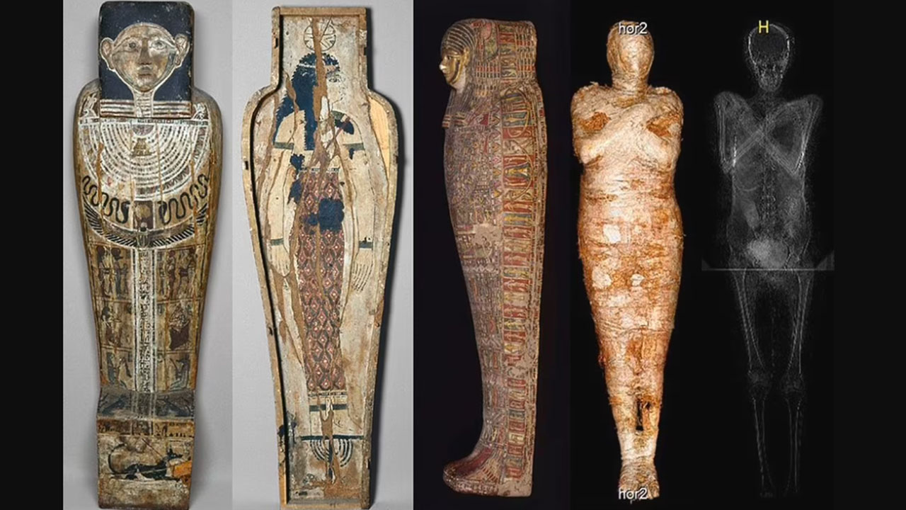 2 bin yıllık mumyanın karnındaki bebek ortaya çıktı