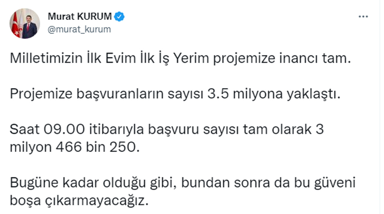 Son dakika: Sosyal konut projesinde başvuru sayısı 3.5 milyona yaklaştı