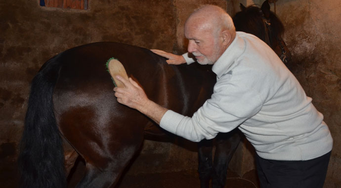 17 yıldır geliniyle nalbantlık yapıyor