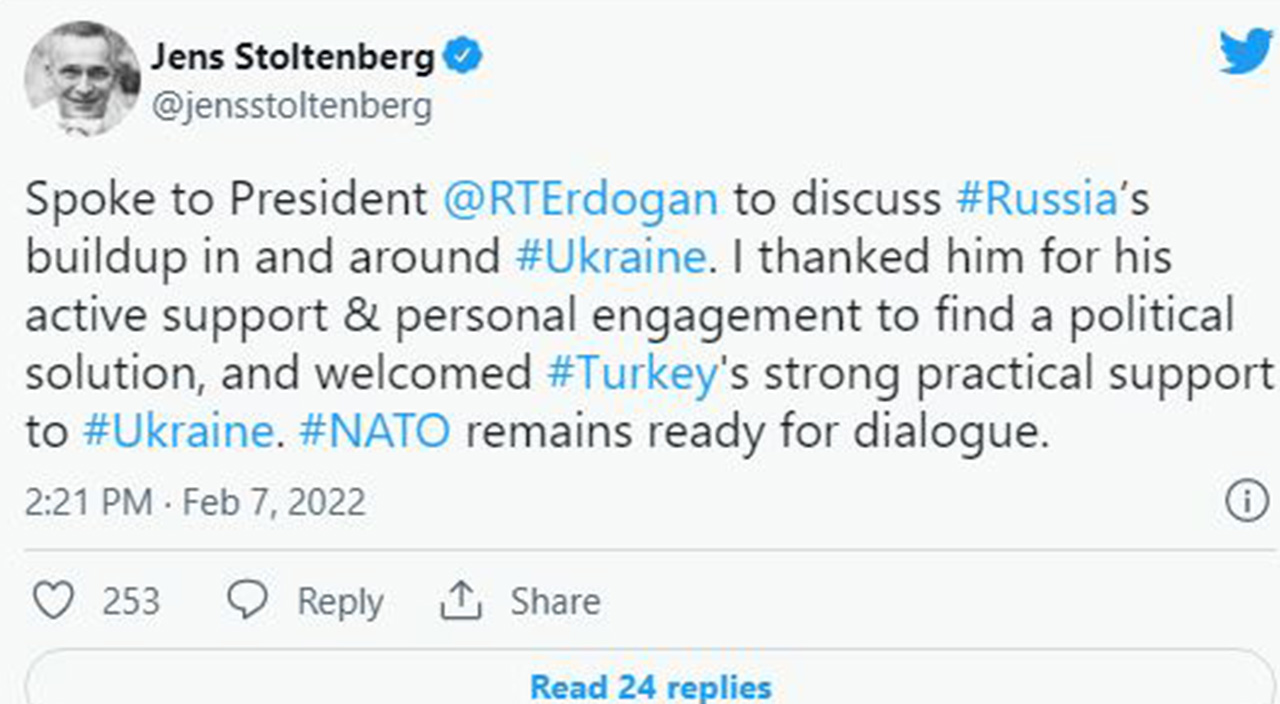 NATO'dan Erdoğan'a Ukrayna teşekkürü: Diyaloğa hazırız