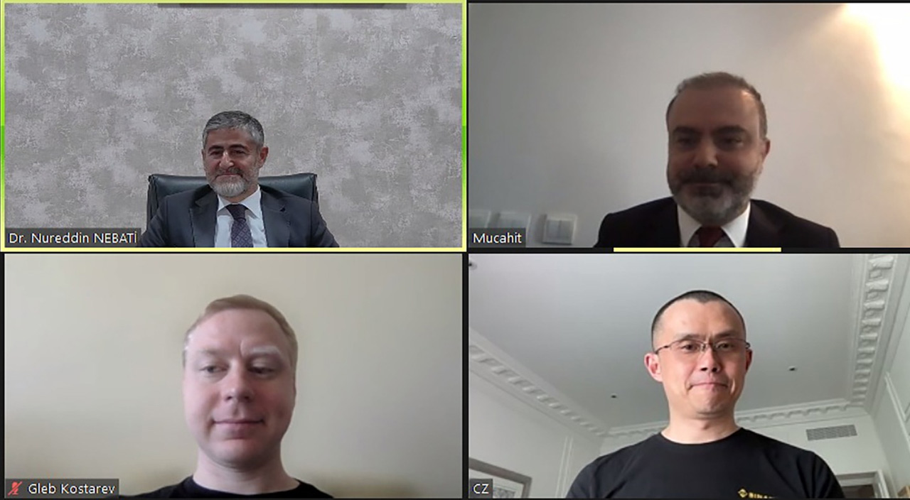 Hazine ve Maliye Bakanı Nureddin Nebati, Binance CEO'su Zhao ile görüştü