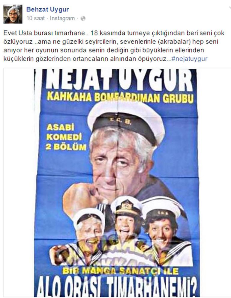 Behzat Uygur'dan Nejat Uygur için duygusal mesaj Behzat Uygur'dan Nejat Uygur için duygusal mesaj