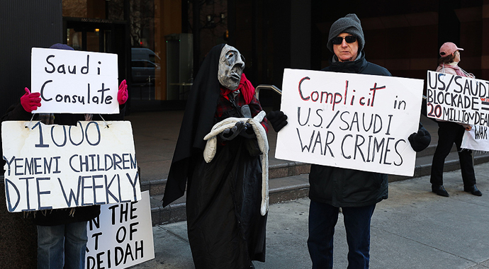 New York'ta Suudi Arabistan'a Yemen protestosu New York'ta Suudi Arabistan'a Yemen protestosu