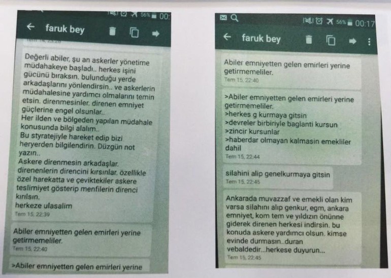 Darbeci müdürün telefonundan çıkan mesaj