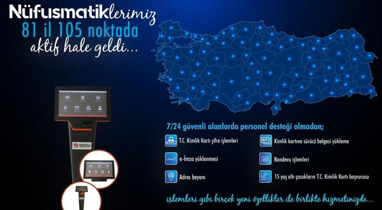 Nüfusmatikler artık 81 ilde: İşlemler artık daha kolay yapılacak Nüfusmatikler artık 81 ilde: İşlemler artık daha kolay yapılacak