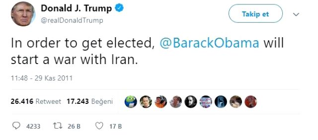 Süleymani'nin ölümü sonrası Trump'ın 8 yıl önceki tweeti olay oldu