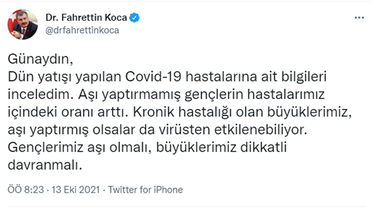 Bakan Koca'dan gençlere ve yaşlılara uyarı!