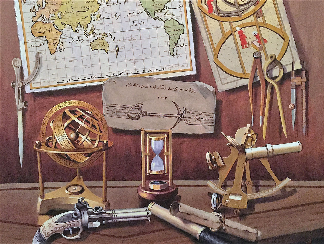 Piri Reis sanata rota çizdi