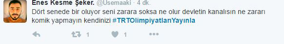TRT'ye Rio tepkisi