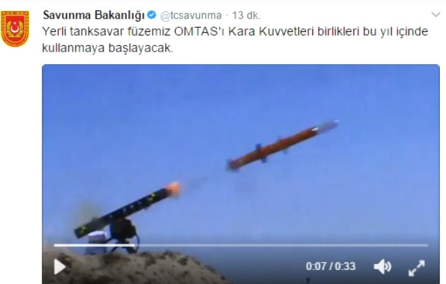 Yerli füze OMTAS bu yıl Kara Kuvvetlerine teslim edilecek