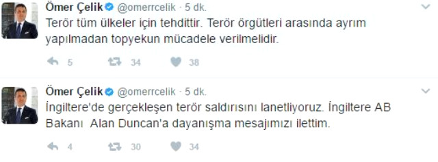 Londra saldırısı ile ilgili Türkiye'den ilk açıklama
