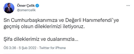 Siyasilerden covid-19 testi pozitif çıkan Erdoğan ve eşine geçmiş olsun mesajı