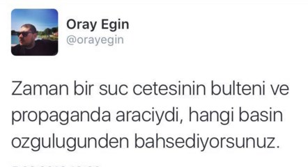 Oray Eğin'den kayyum atanan Zaman için ağır sözler