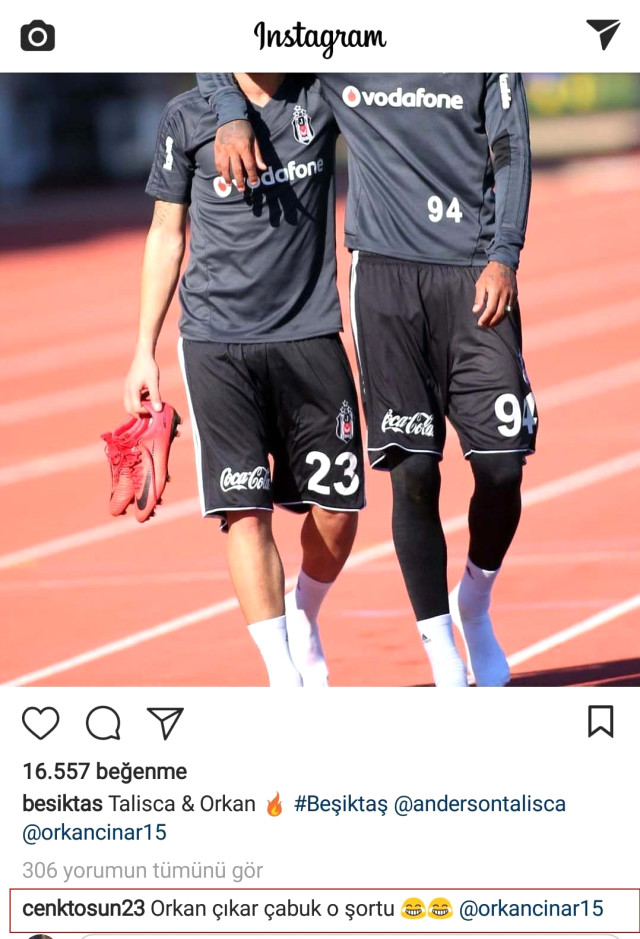 Cenk Tosun'dan şortunu giyen Orkan'a: Çabuk çıkar onu