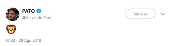 Alexander Pato'dan heyecanlandıran 'Aslan' paylaşımı!