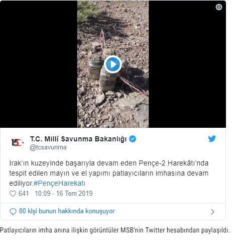 Pençe-2'de mayın ve EYP'lerin imhası devam ediyor