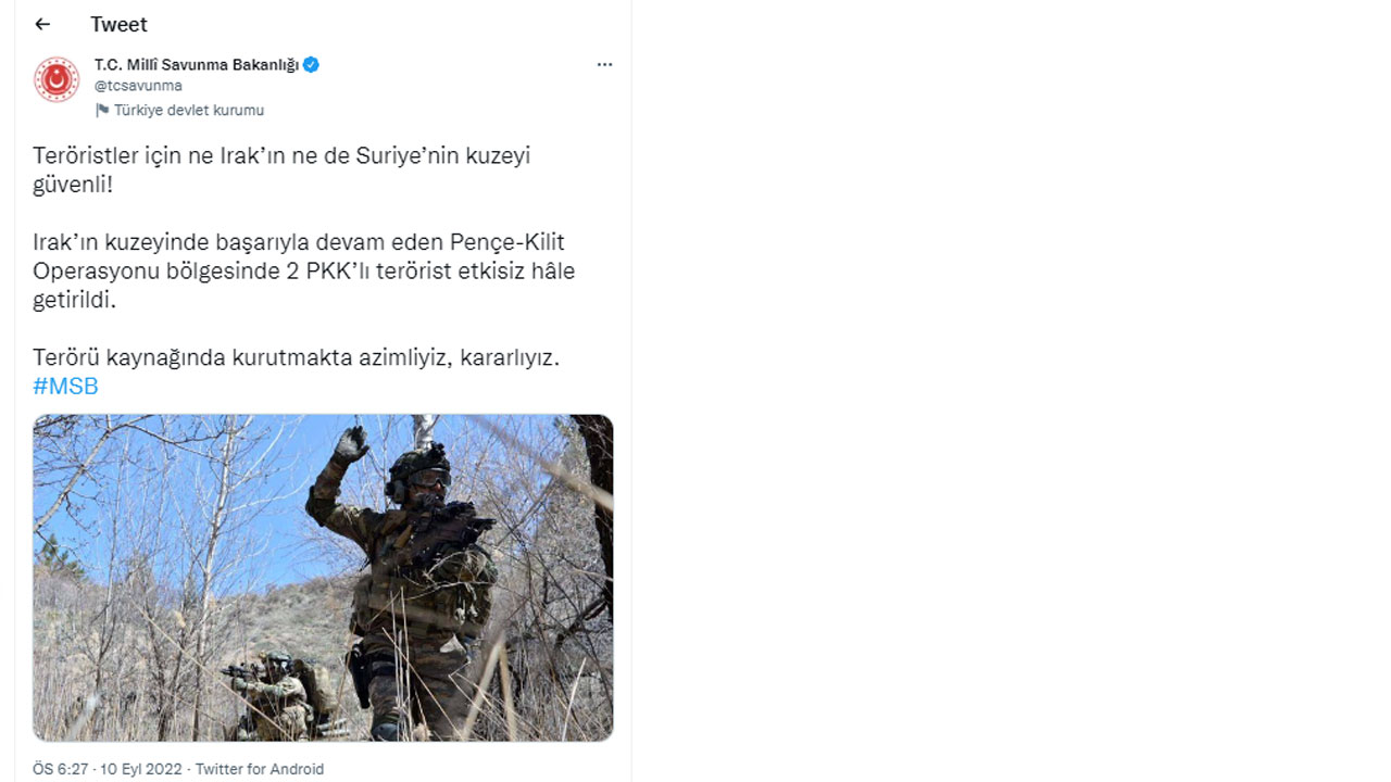 PKK'ya Pençe darbesi: 'Teröristler için ne Irak’ın ne de Suriye’nin kuzeyi güvenli'