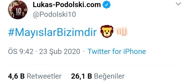 Podolski'den Galatasaray paylaşımı
