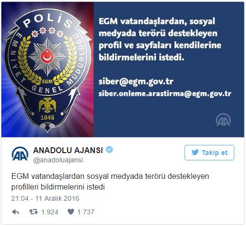 Emniyet Genel Müdürlüğü'nden önemli uyarı