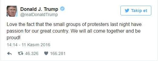 Trump'tan protestoculara mesaj