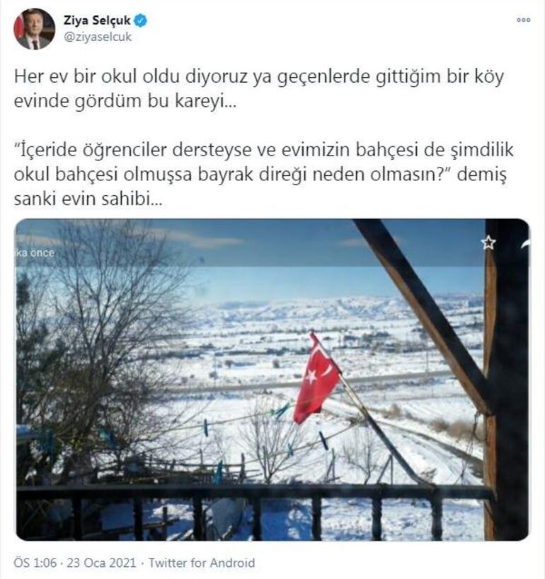 Bakan Selçuk'tan anlamlı paylaşım