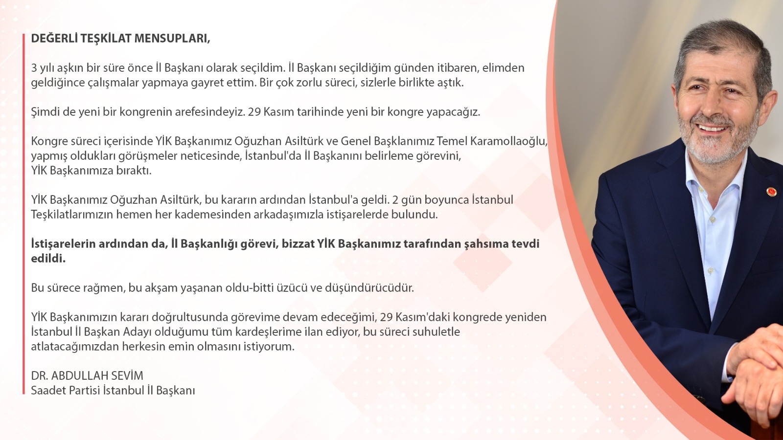 Saadet Partisi'nde İstanbul restleşmesi