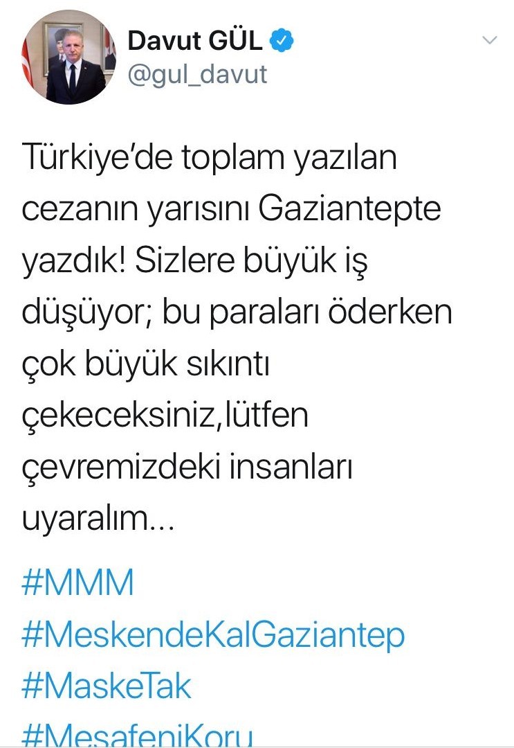 Türkiye'de yazılan cezaların yarısı Gaziantep'te yazıldı