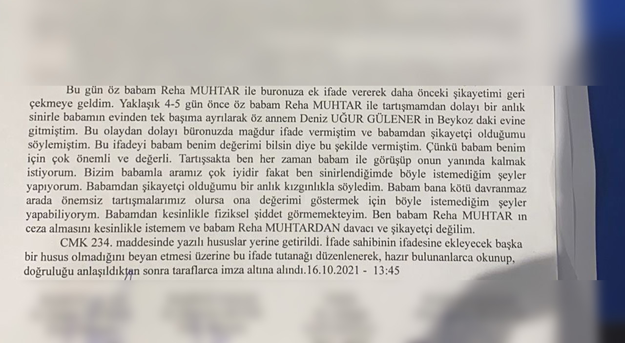 13 yaşındaki kızını dövdüğü iddia edilen Reha Muhtar ilk kez konuştu