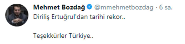 'Diriliş Ertuğrul' dizisi  reyting başarısı ile tarihe geçti