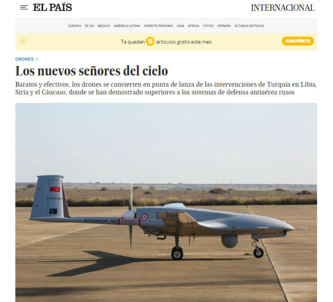 İspanyol El Pais: Gökyüzünün yeni efendileri Türk SİHA'ları İspanyol El Pais: Gökyüzünün yeni efendileri Türk SİHA'ları