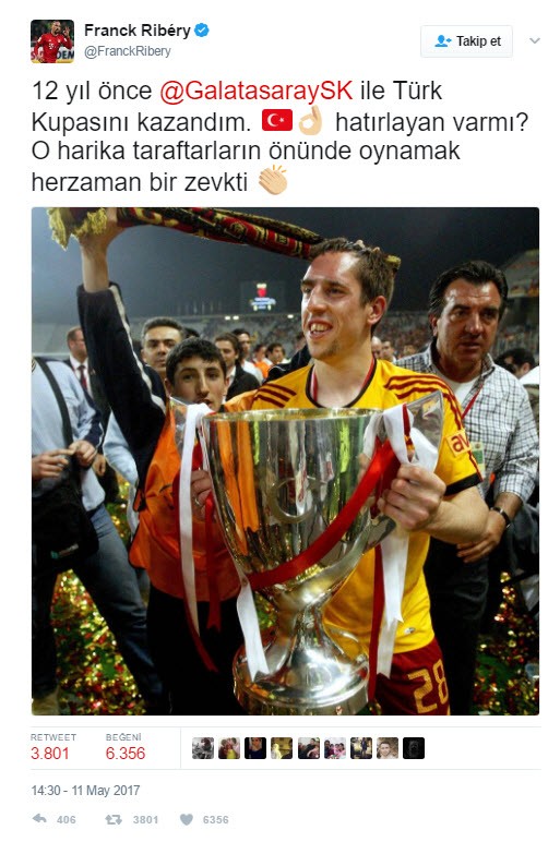 Ribery'den Galatasaray paylaşımı!