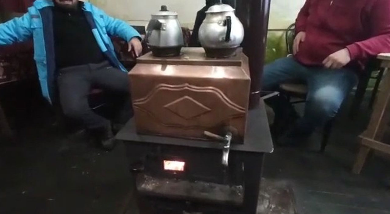 Rizeli çay ocağı işletmecisinden tüp pahalılığına karşı ilginç çözüm