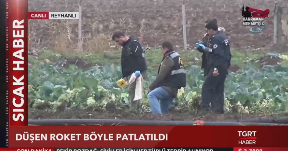 Reyhanlı'ya beş roket düştü