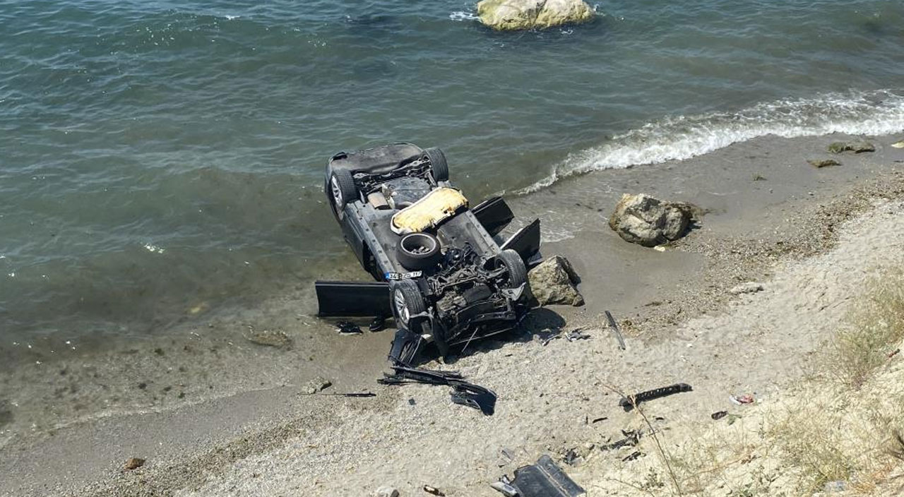 Haciz gelince otomobilini uçurumdan attı