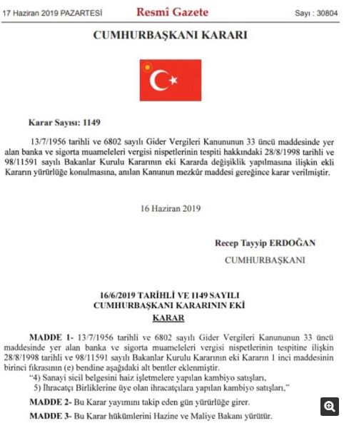 Cumhurbaşkanı Erdoğan müjde! İhracatçılara kambiyo vergisi muafiyeti Resmi Gazete'de