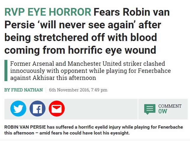 İngiliz basını Van Persie bir daha göremeyecek diyor