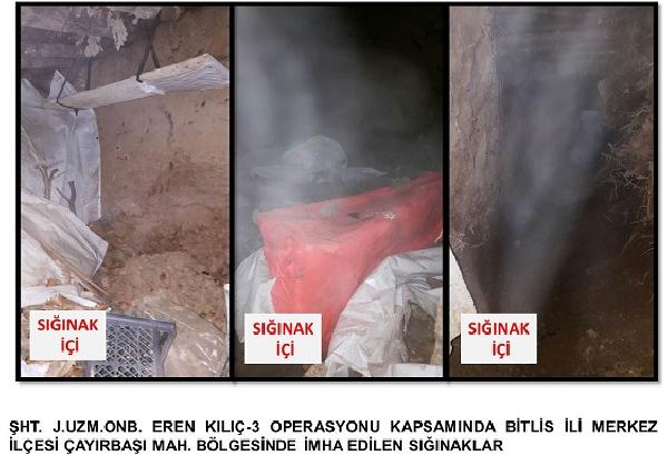 Bitlis'te PKK sığınakları imha edildi