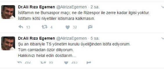 Trabzonspor'da flaş istifa!