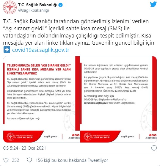 Sağlık Bakanlığı uyardı: Bu mesajdaki linke tıklamayın
