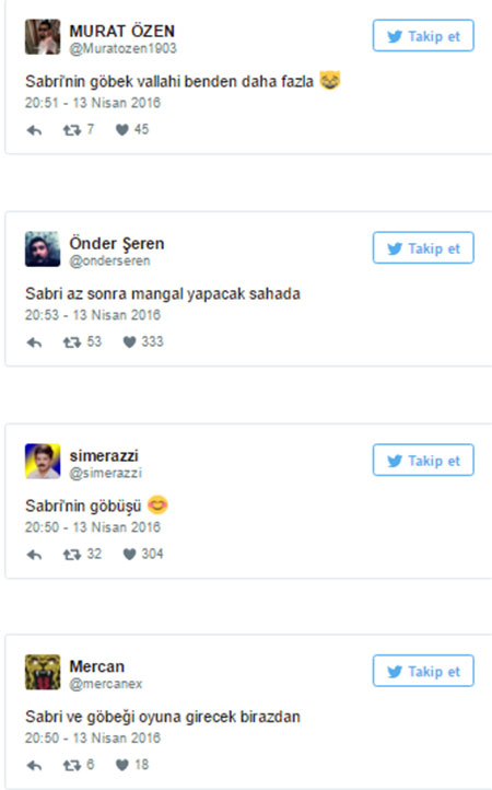 Sabri'nin göbeği sosyal medyayı salladı