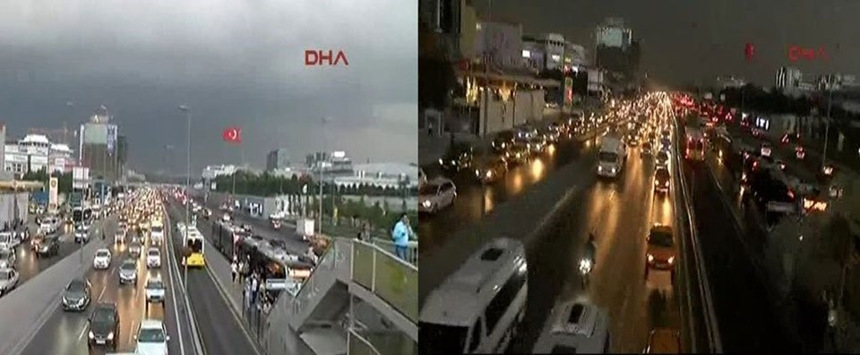 İstanbul'da fırtına! Ağaçlar yerinden söküldü (Dolu yağdı, İstanbul'da sel)
