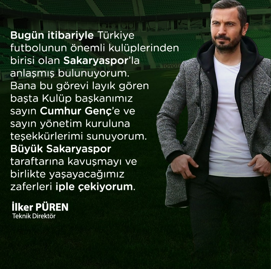 Sakaryaspor'un yeni teknik direktörü İlker Püren oldu