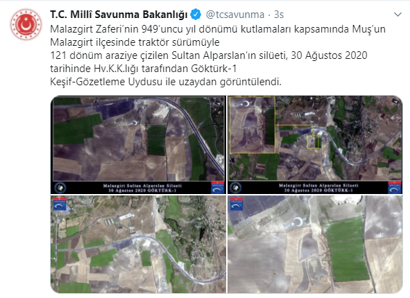 Göktürk-1, Alparslan silüetini uzaydan görüntüledi