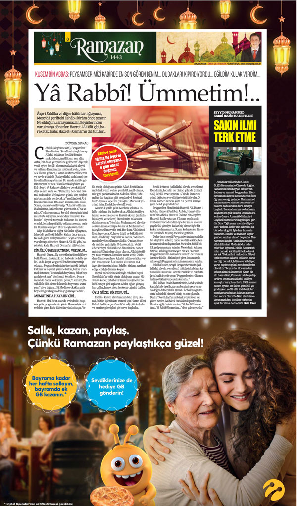 Yâ Rabbî! Ümmetim...