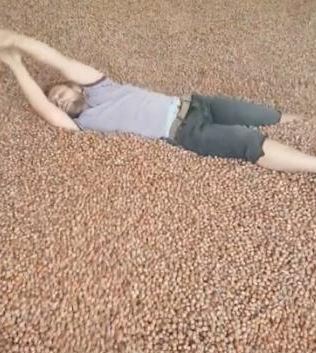 Bir TikTok skandalı daha: Topladığı fındıkların içinde yüzdü!