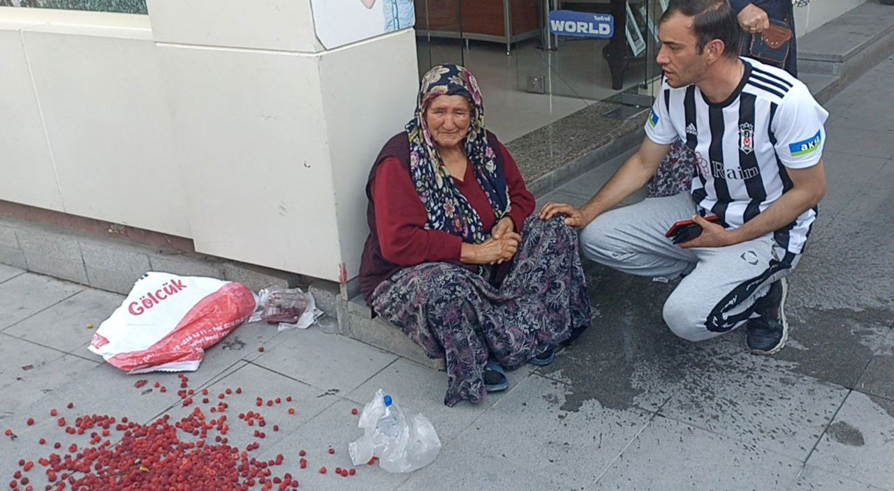 Meyveleri yere saçıldı, yaşlı kadın gözyaşlarına boğuldu… Bolu Belediyesinden açıklama geldi