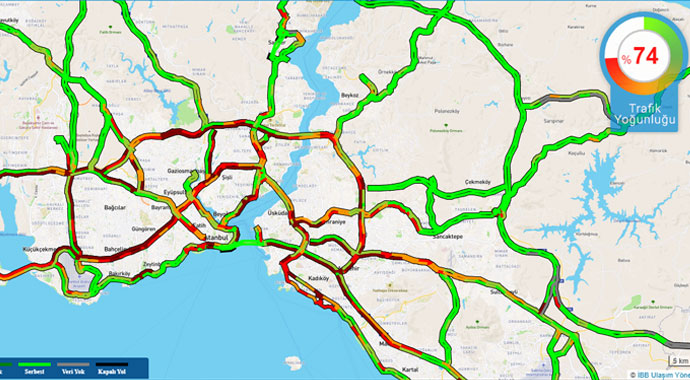 İstanbul'da kısıtlama öncesi trafik yoğunluğu