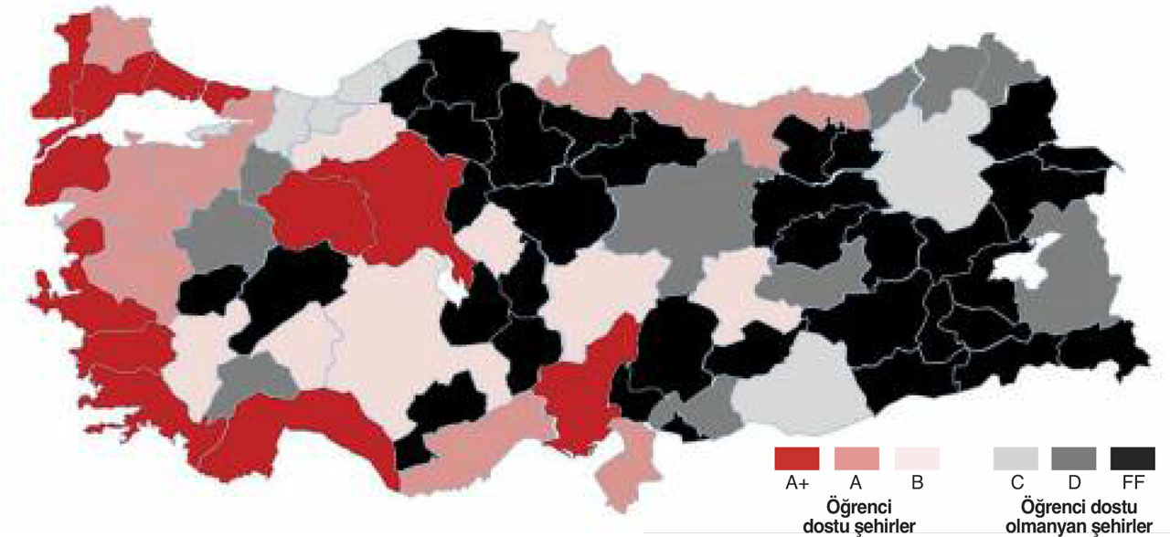 Öğrenciler sadece 31 şehirden memnun