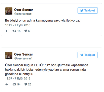 Özer Sencar gözaltında