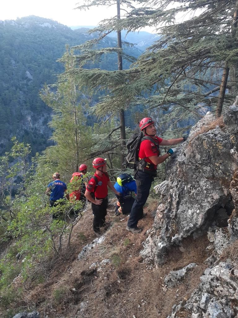 Ot toplarken kayalıklardan uçuruma düşen kişi aranıyor